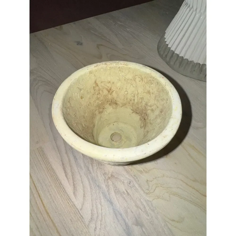 C. Wolff & Co 2012 3/4 Off White Clay Mini Terracotta Pot Decorative Flower RARE